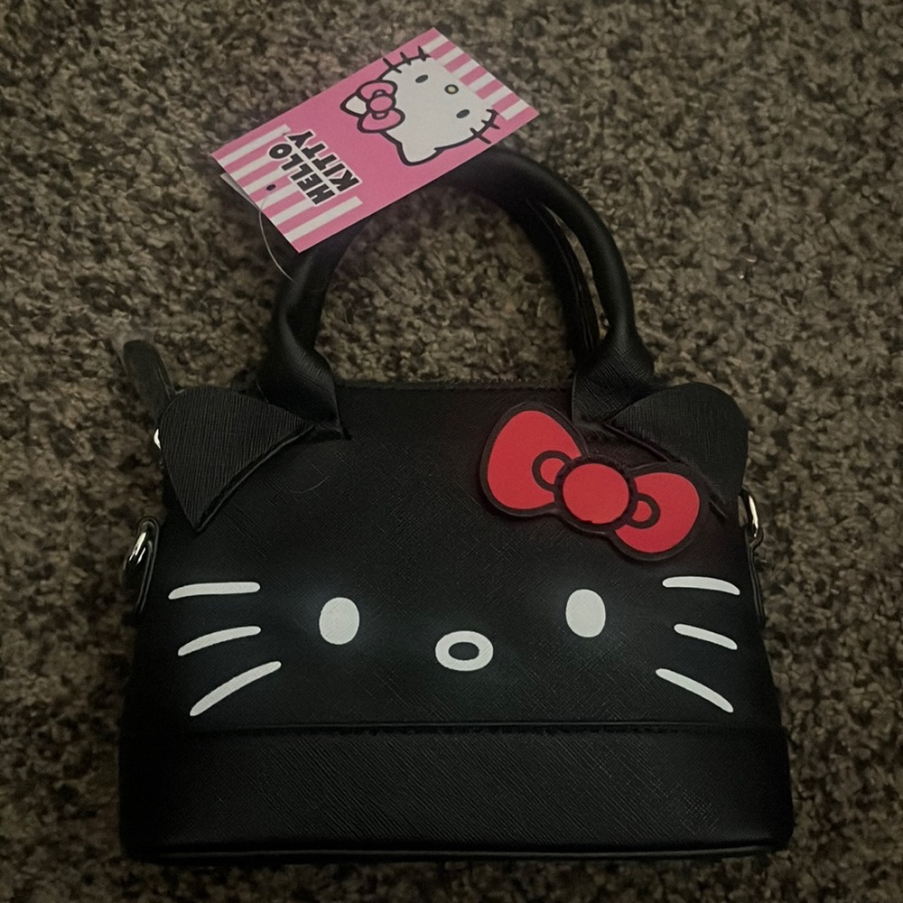 Hello kitty Sanrio mini purse crossbody or hand held hello kitty bow black NWT